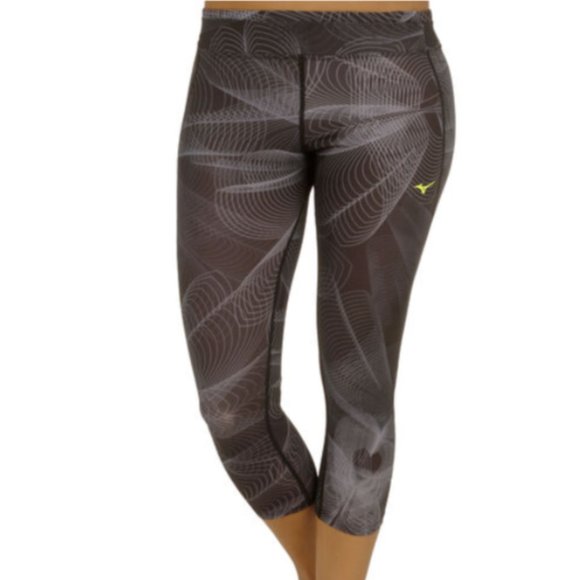 Mizuno Pants - MIZUNO Lotus 3/4 Tights Running Crop Leggings Athletic Activewear Yoga Pants New